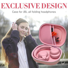 Pink LTGEM case adds style while protecting JBL headphones.