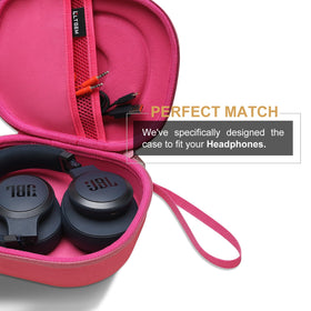 LTGEM JBL case rose red interior mesh pocket keeps accessories organized.