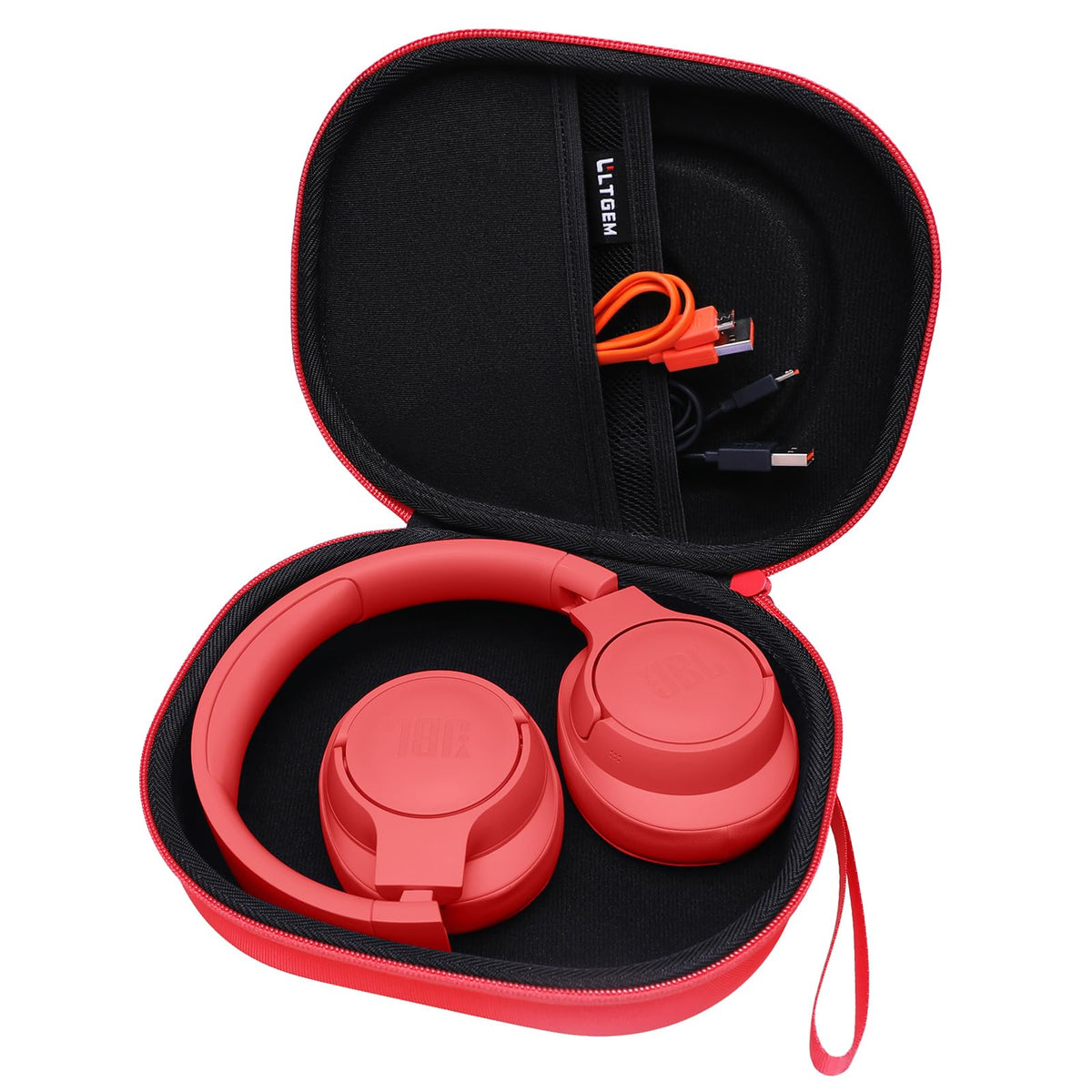 LTGEM JBL case front view shows snug fit for Tune and Live headphones