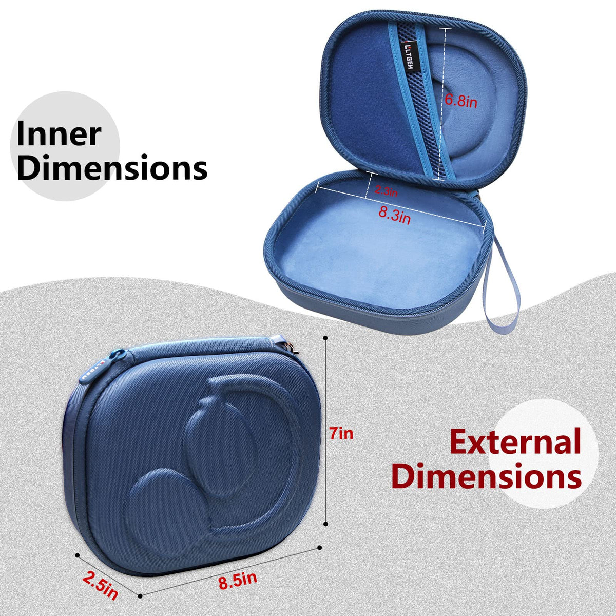LTGEM JBL case zipper-open for quick headphone access.