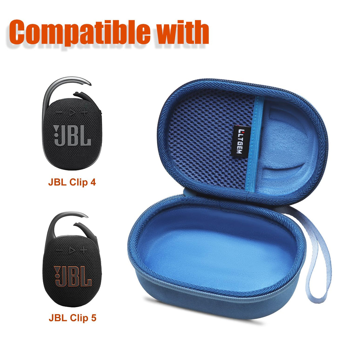LTGEM JBL Clip 4/5 case compact design fits bags easily.