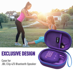 LTGEM JBL Clip 5 case back view with rugged exterior.