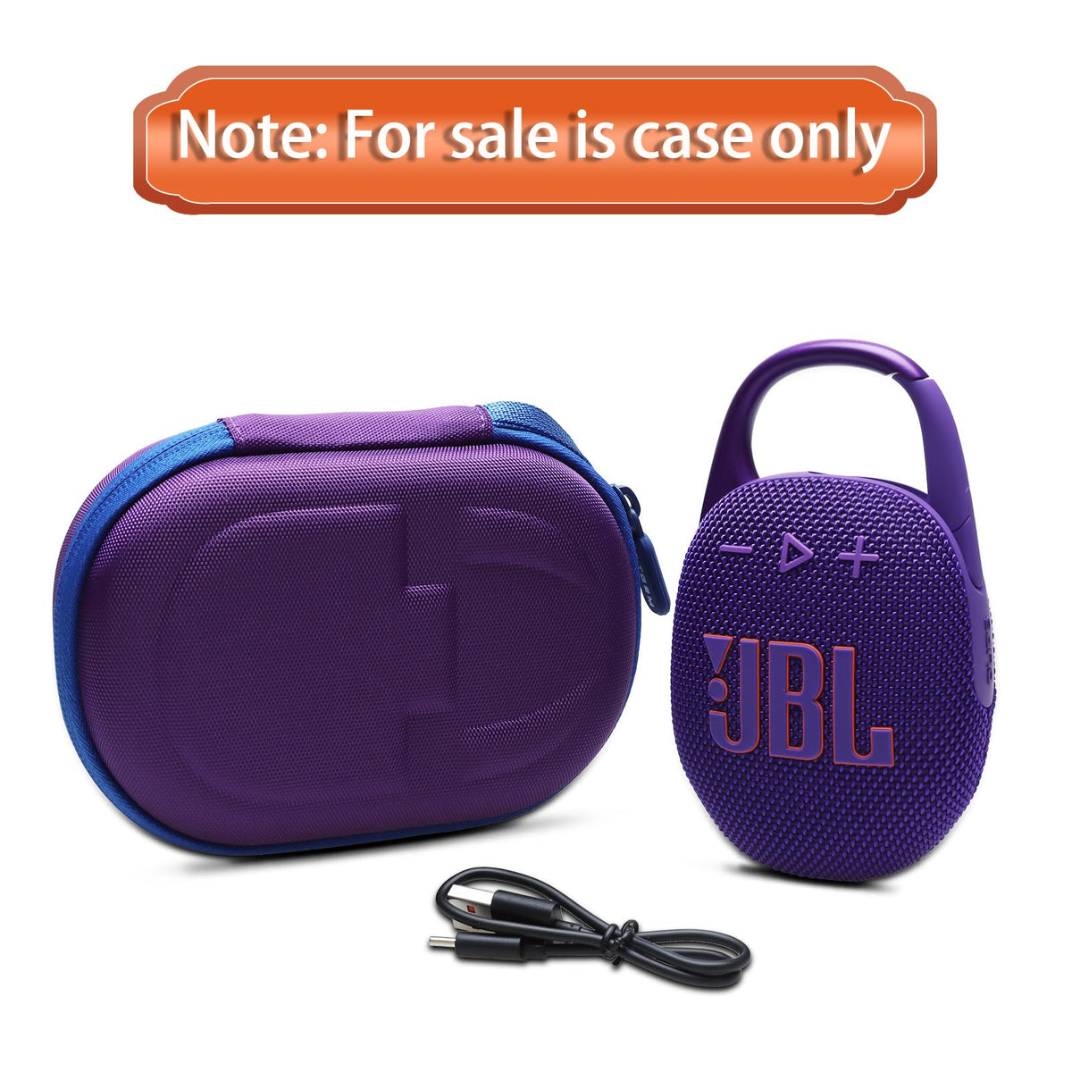 LTGEM JBL Clip 5 case purple color for quick identification.