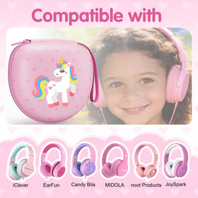 LTGEM Kids Headphones Case interior mesh pocket for cables and small accessories.