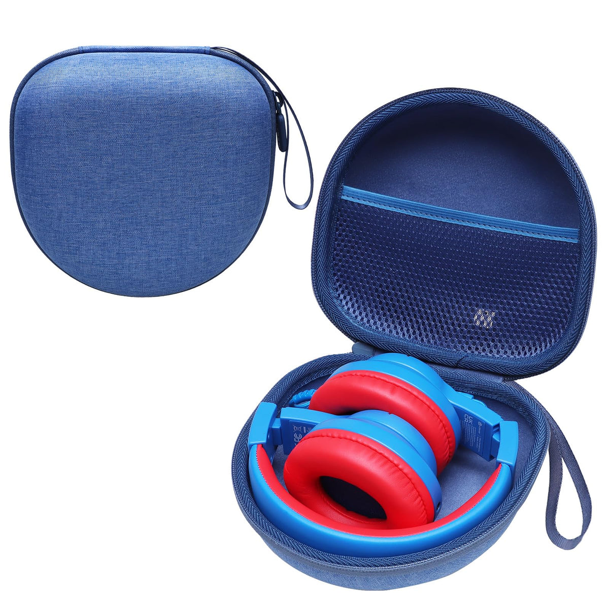 L LTGEM case with open lid protecting headphones on the go.