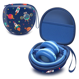 LTGEM Kids Headphones Case open view showing universal-fit interior for secure travel protection.