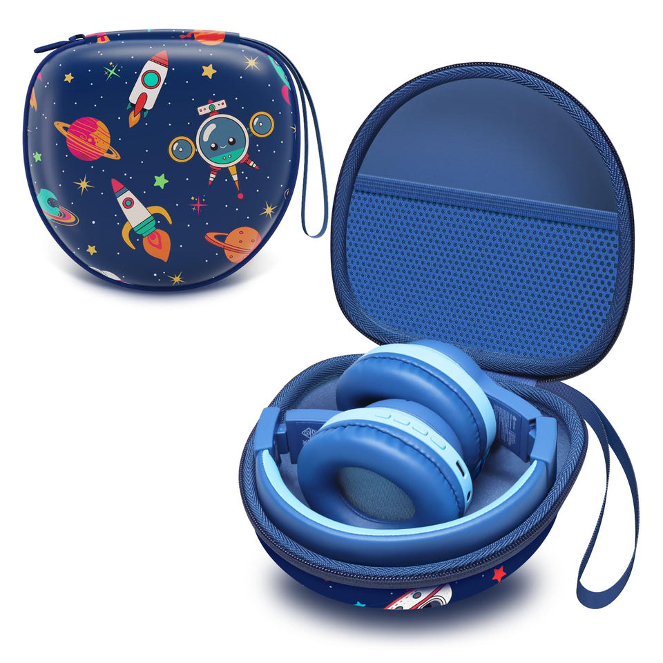 LTGEM Kids Headphones Case open view showing universal-fit interior for secure travel protection.