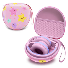 L LTGEM case demonstrates universal-fit for many foldable headphones, ready for travel.