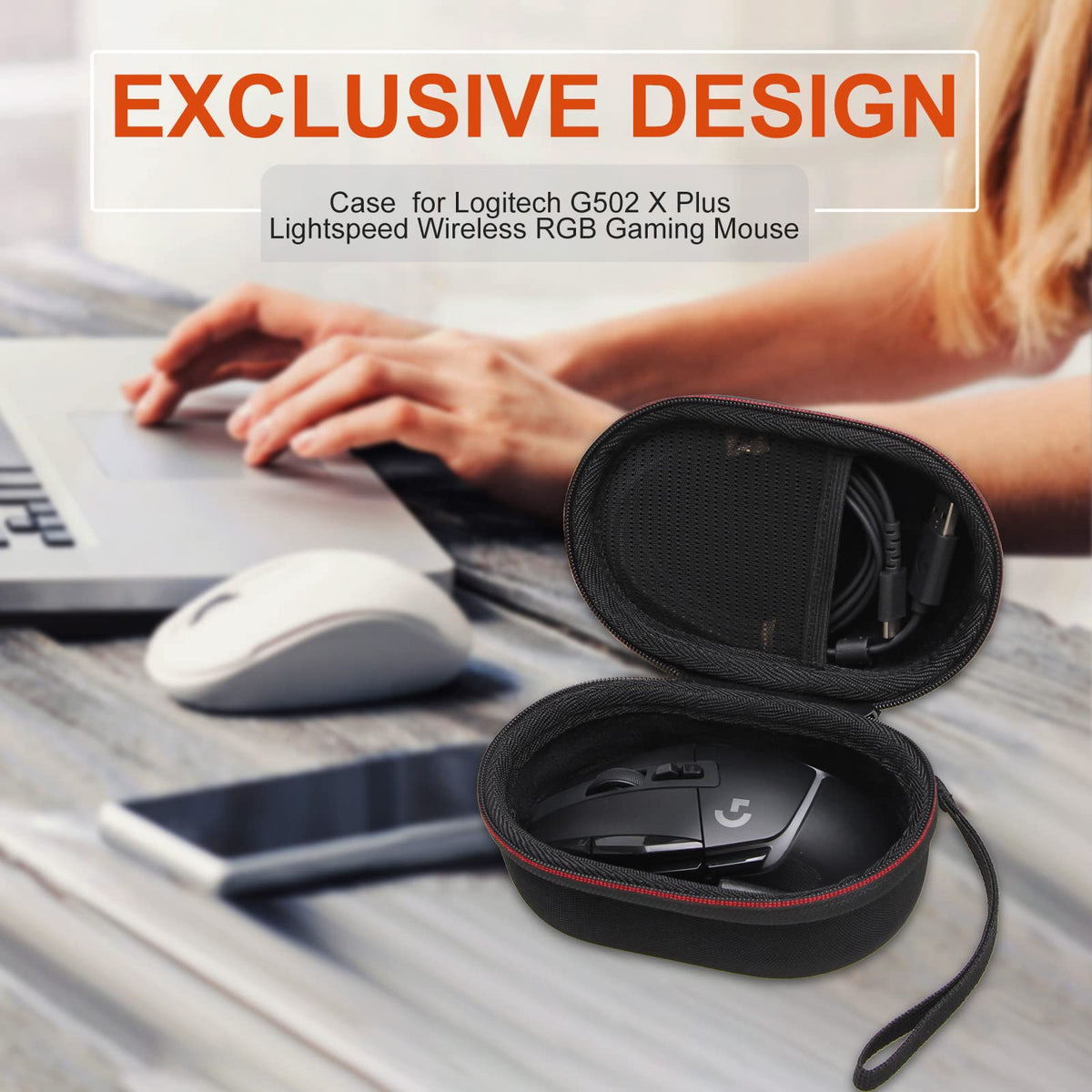 LTGEM case detachable strap and smooth zipper showing portability benefit