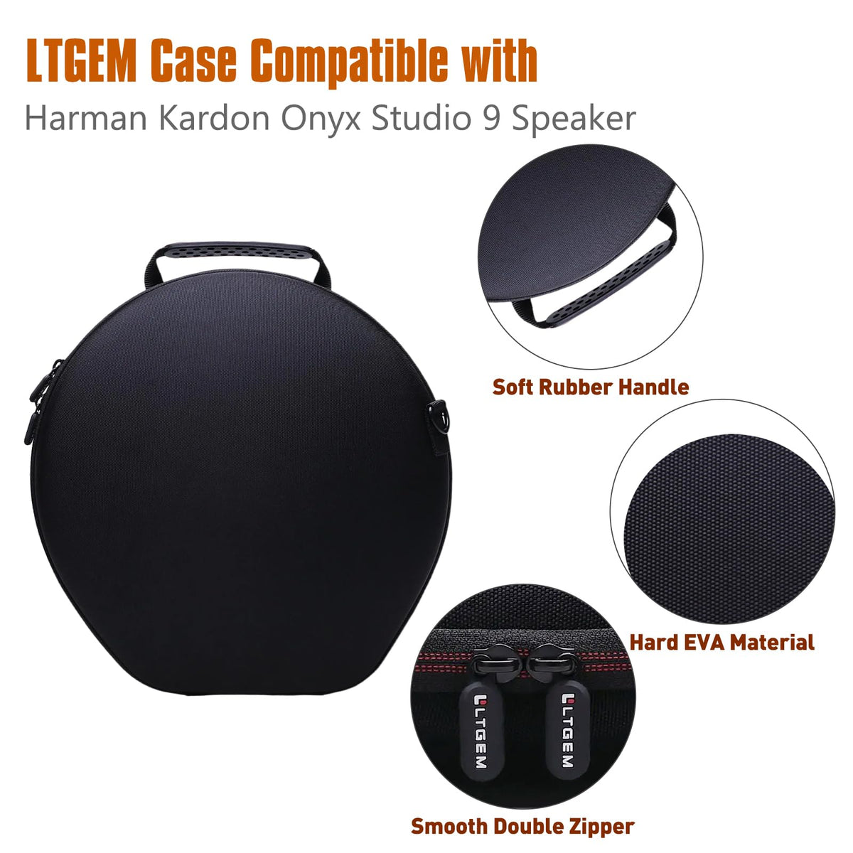 LTGEM case open interior with dense foam offering snug speaker protection
