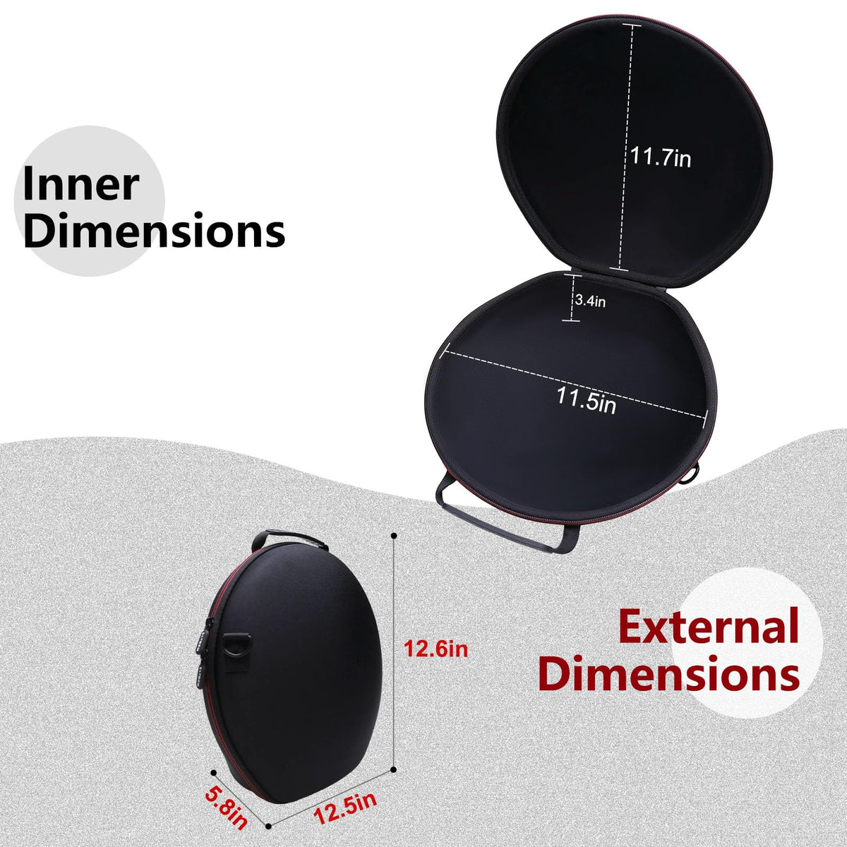 LTGEM case side profile highlighting durable EVA shell and shape-fit design