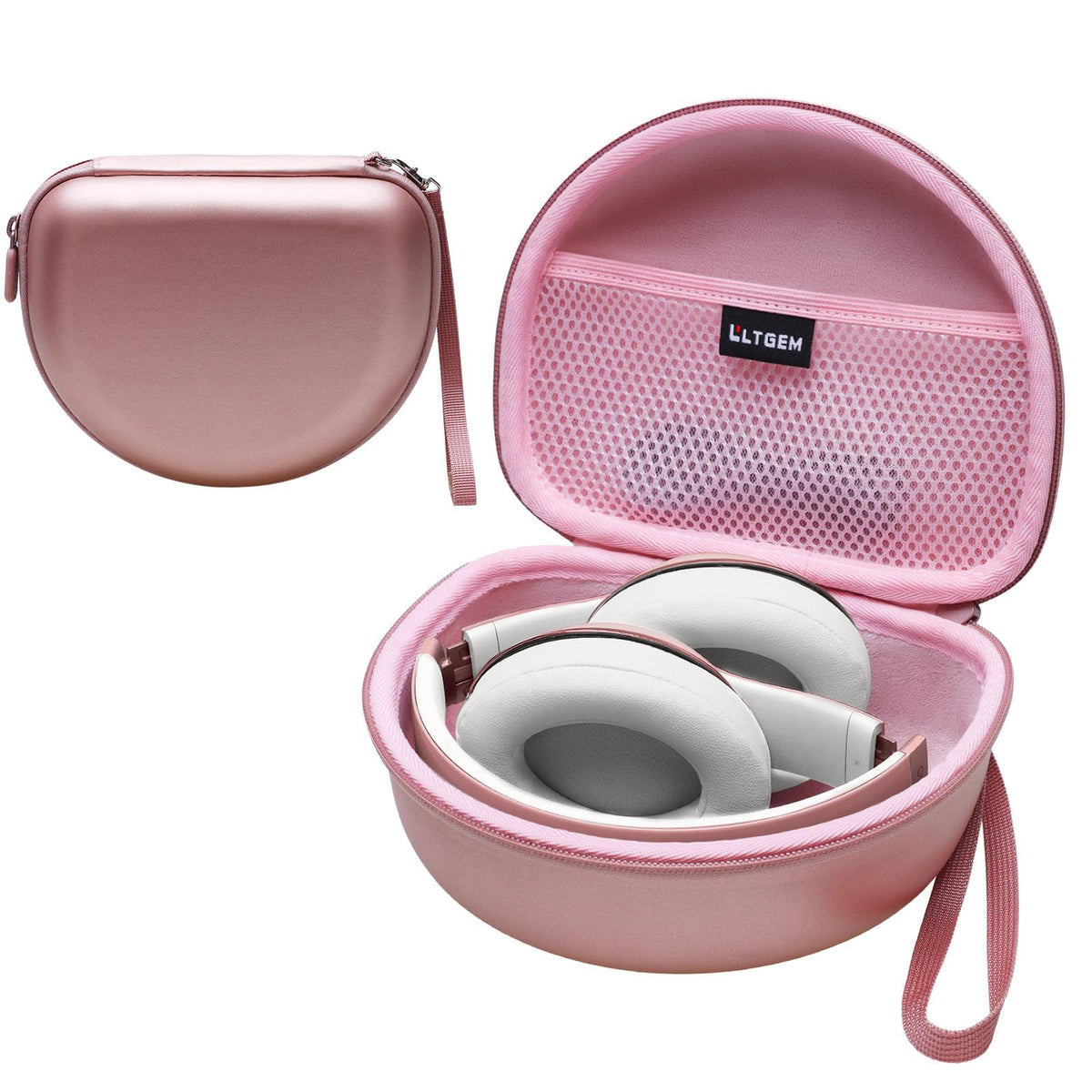 LTGEM Rose Gold case for Solo 4 keeps accessories organized.