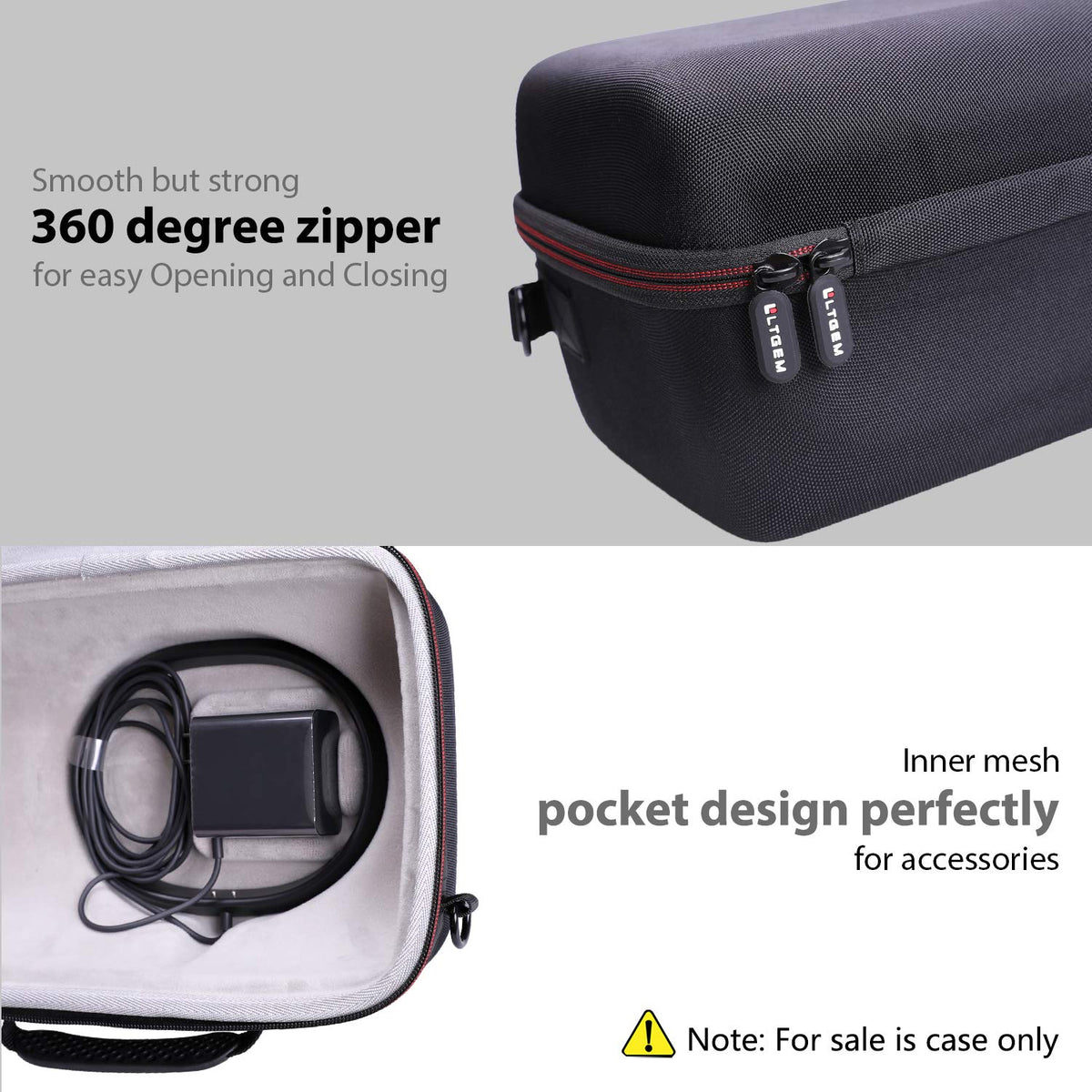 LTGEM rubber handle detail showing comfortable portable grip