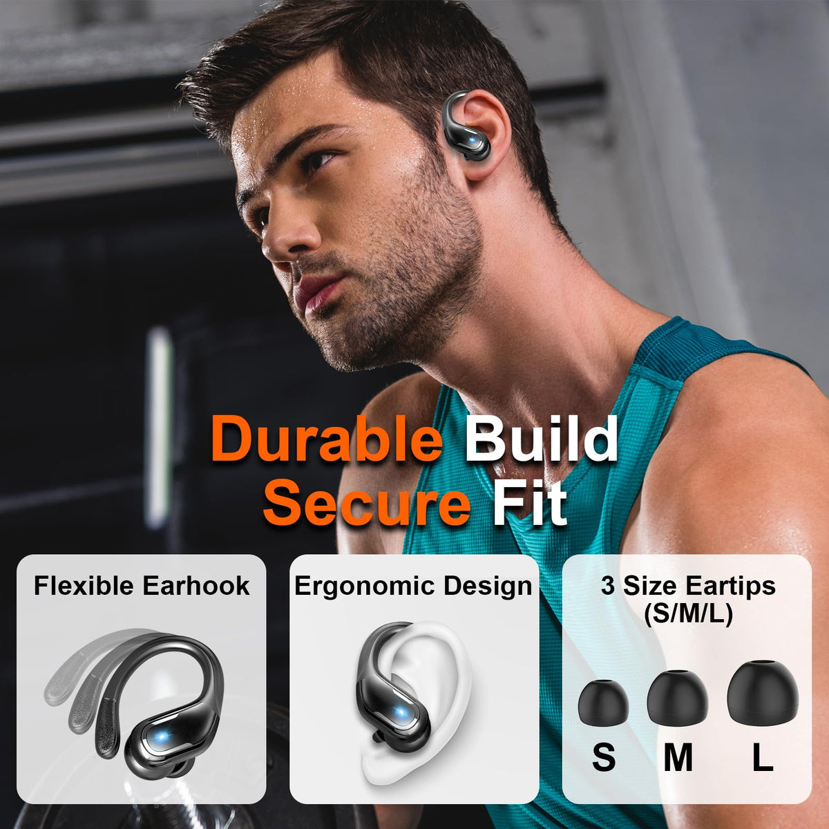 Ltinist earbuds with water splashes showing IP7 protection