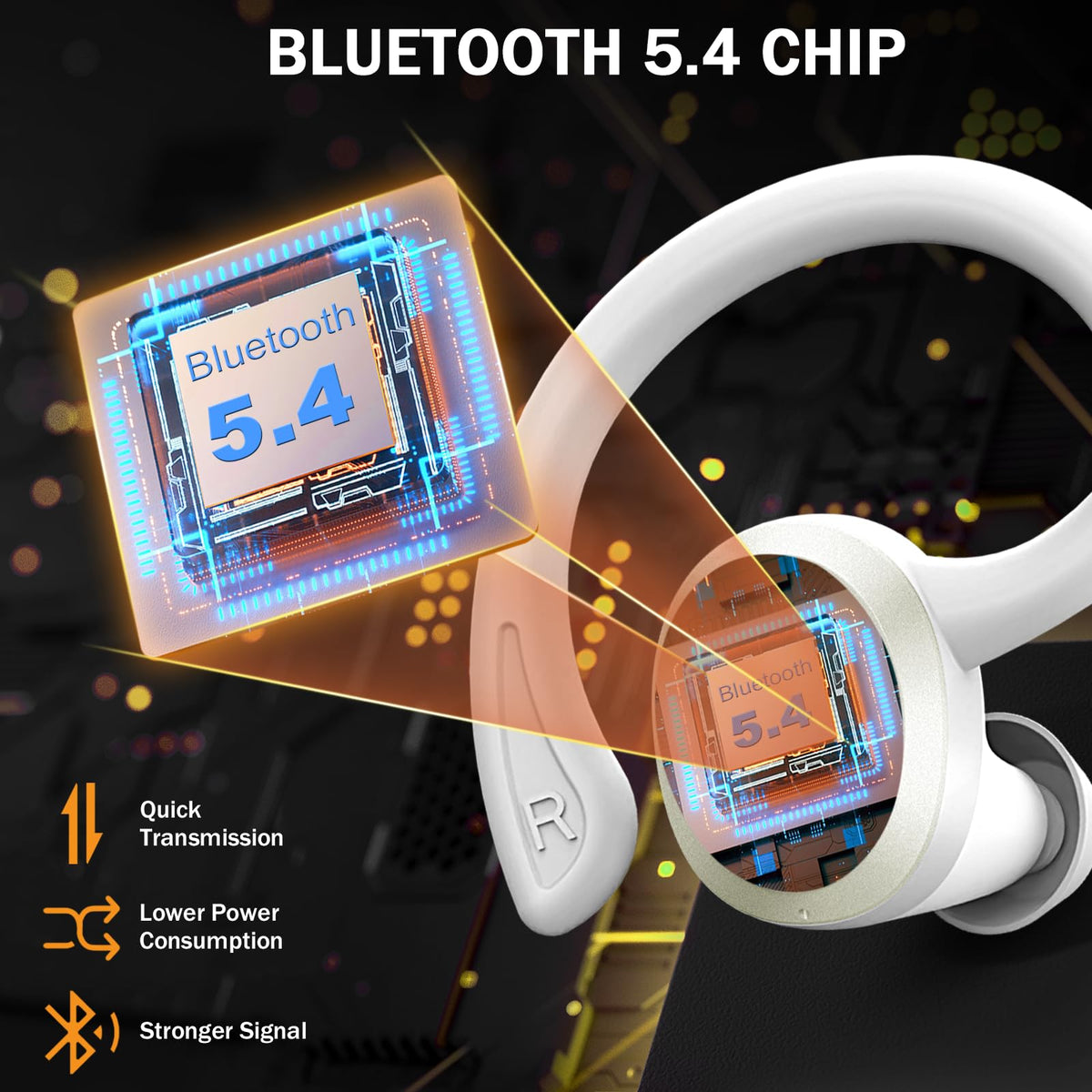 Ltinist earhook close-up demonstrating flexible over-ear hook for secure fit