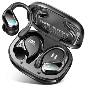 Ltinist front packaging showing earbuds and case, highlights long battery life