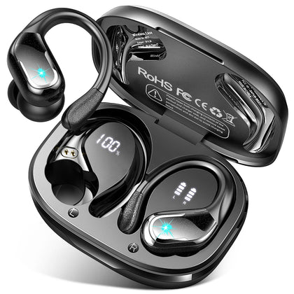 Ltinist front packaging showing earbuds and case, highlights long battery life