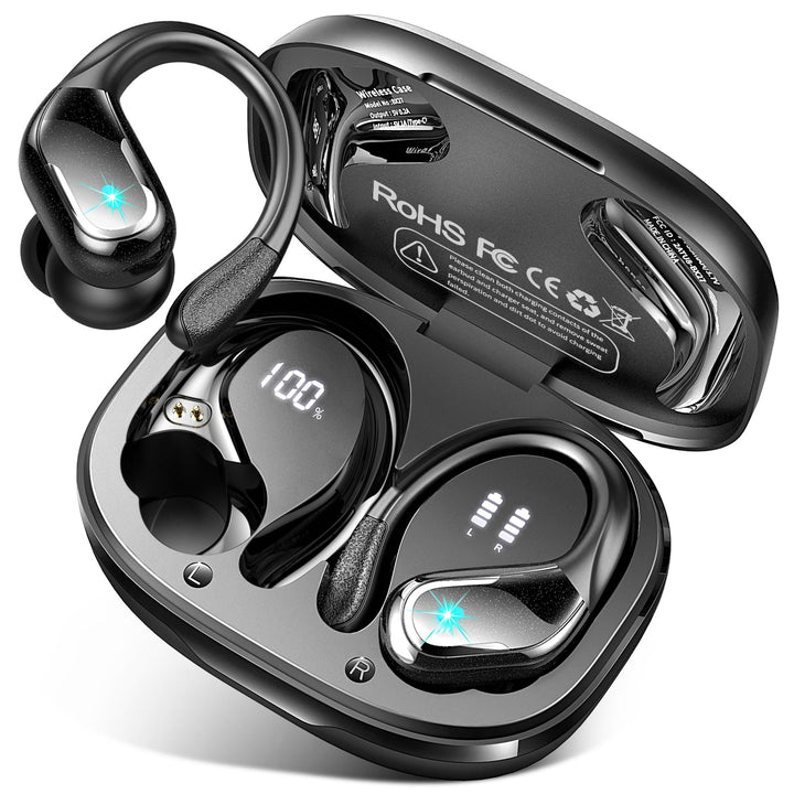 Ltinist front packaging showing earbuds and case, highlights long battery life