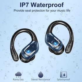 Ltinist earbuds beside a smartphone for scale, shows compact portability benefit