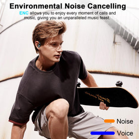 Ltinist earbuds with water splashes, demonstrates IP7 sweat and rain protection