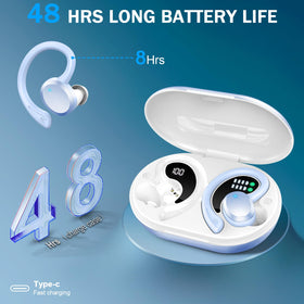 Ltinist earbuds with water droplets, illustrating IP7 protection against sweat and rain
