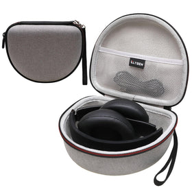L LTGEM headphone case interior cushions headphones with soft lining.