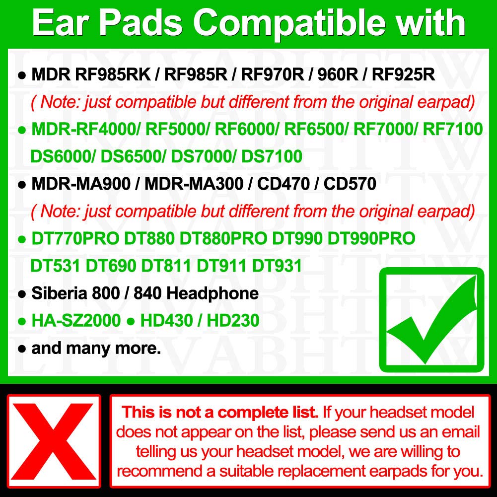 LTYIVABHTTW DT880 ear pads with plush velvet for cozy fit