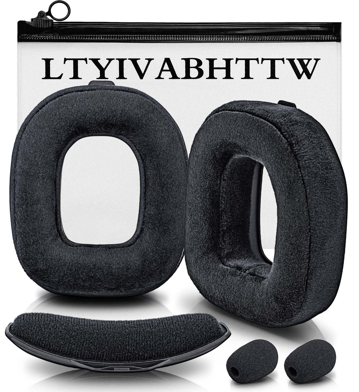 LTYIVABHTTW A40 TR earpads velour close-up for plush comfort and isolation