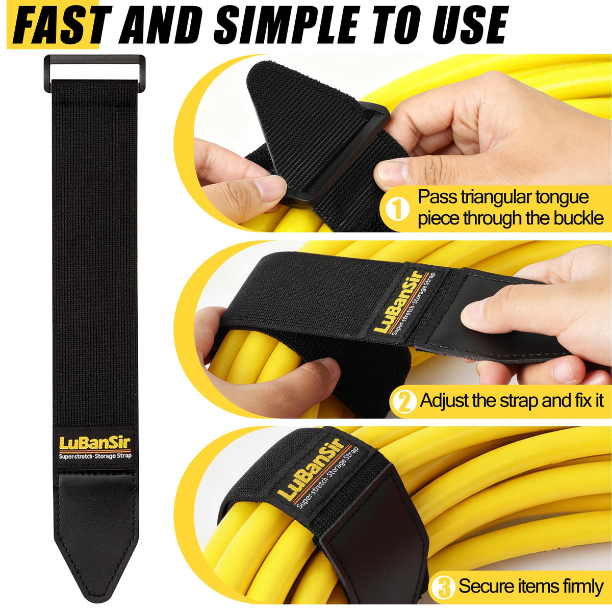 LuBanSir Cinch Strap elastic-hold demonstrates strong stretch for stable loads.