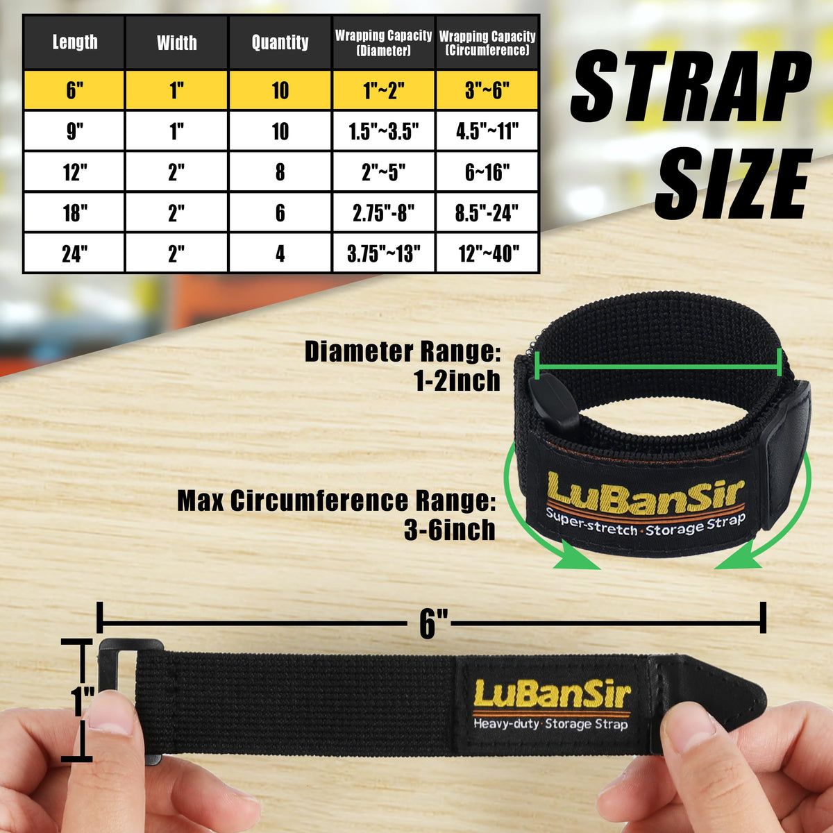 LuBanSir Cinch Straps organize tools and cords in the garage.