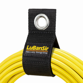 LuBanSir front pack showing nine heavy-duty storage straps and benefits