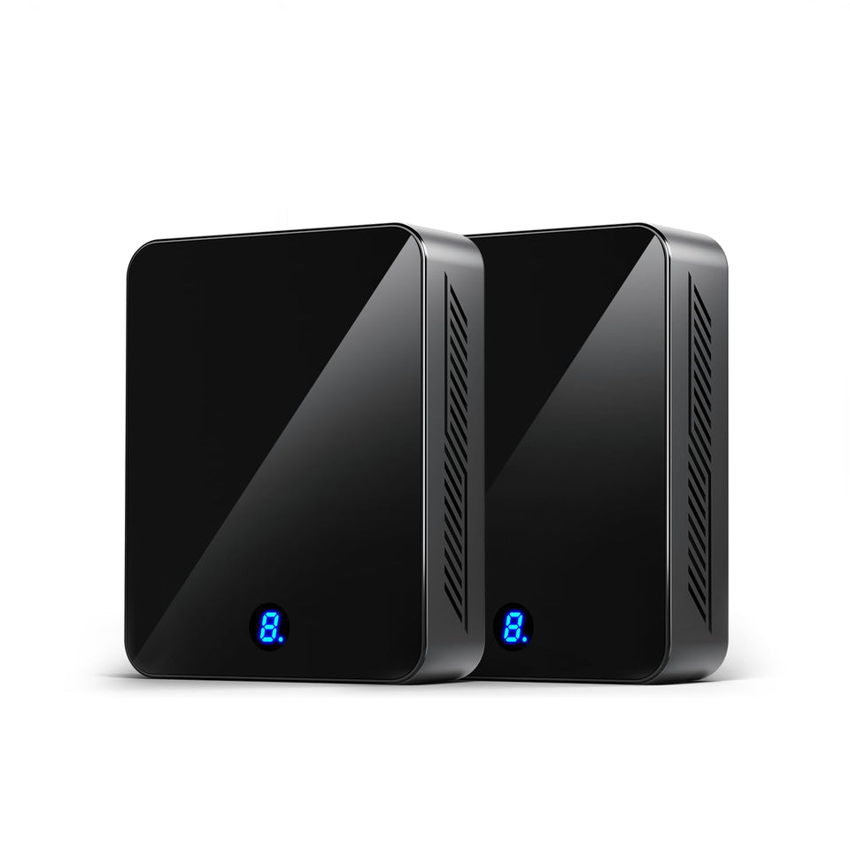 LuckDog wireless HDMI transmitter streaming 4K video from laptop to TV.