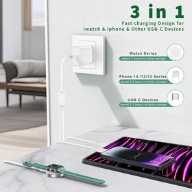 Luckinllyy 6ft multi charging cable extends reach for bed, couch, or desk.