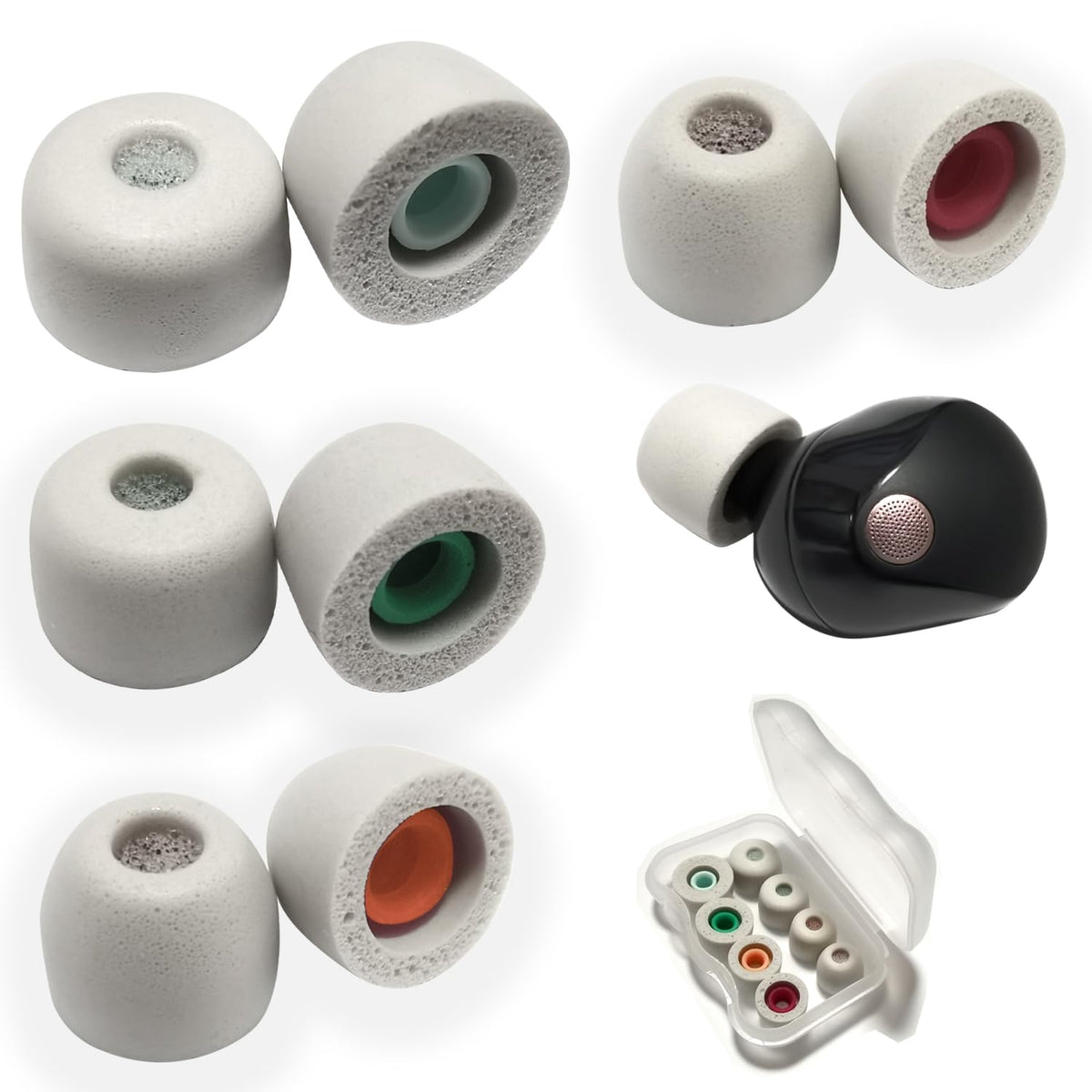 Luckvan memory foam ear tips fit Sony WF-1000XM5 for improved seal and comfort during long listening