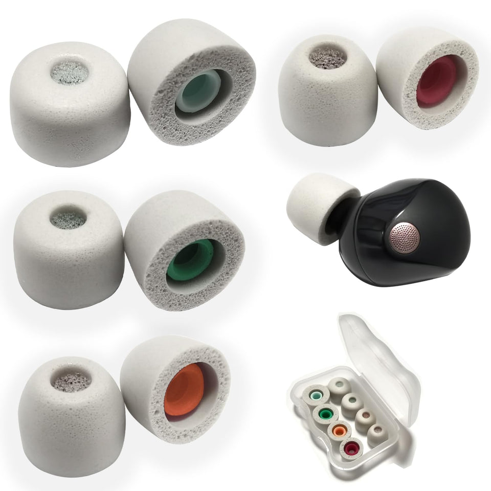 Luckvan memory foam ear tips fit Sony WF-1000XM5 for improved seal and comfort during long listening