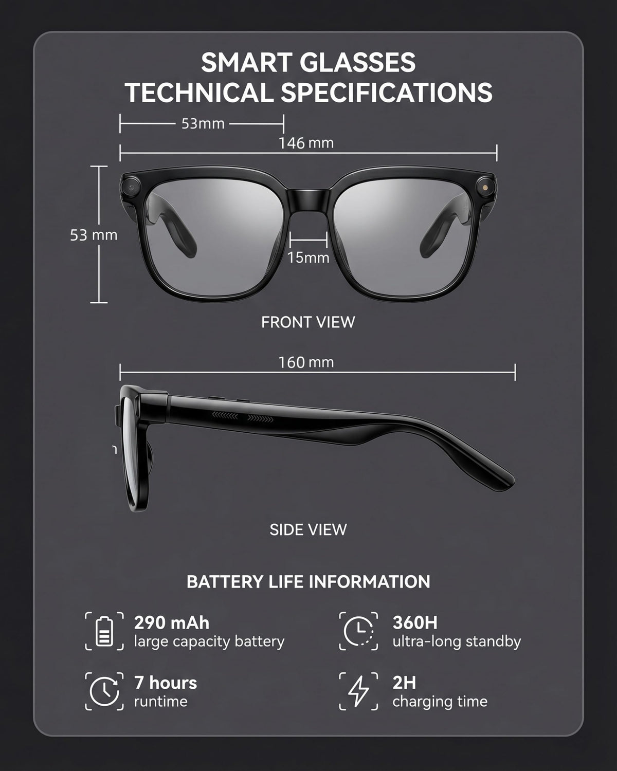 Lucky Miner AI Smart Glasses IP65 waterproof rating for rugged travel