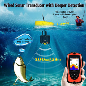 LUCKY transducer close-up highlighting sensor detail and reliable returns