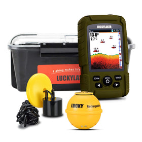 LUCKY wireless handheld fish finder display with clear depth readings for precise spot selection