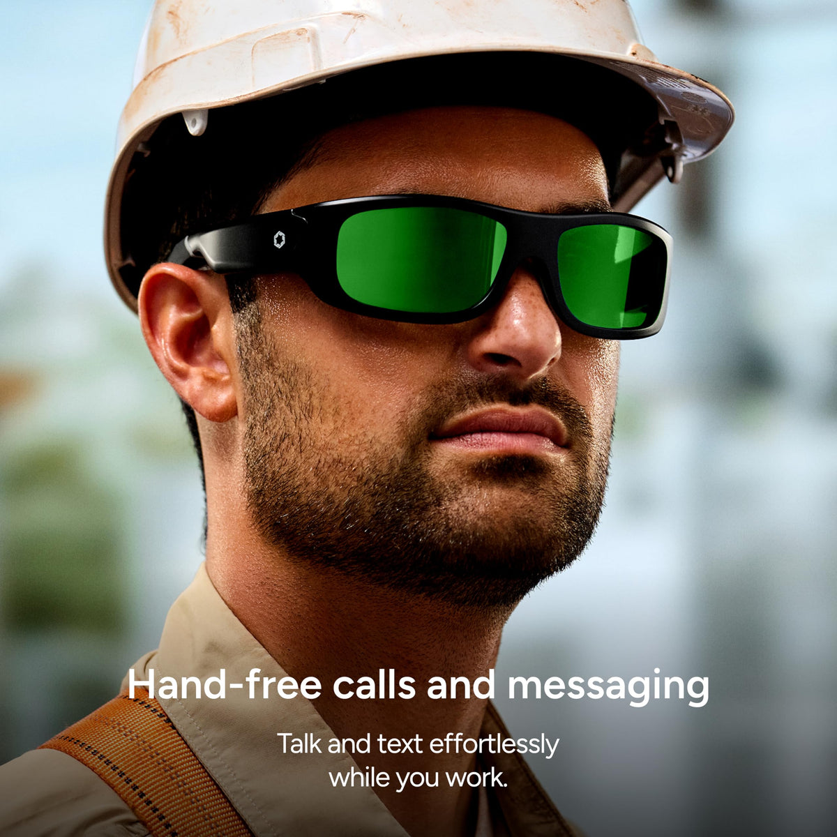 Lucyd Armor open-ear speakers allow hands-free audio while staying aware.