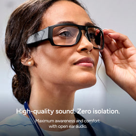 Lucyd Armor features open-ear audio for clear hands-free communication.