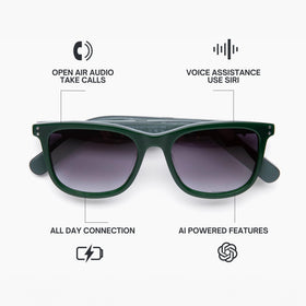 Lucyd Eddie Bauer smart glasses with UV400-lens shield glare in bright sun.