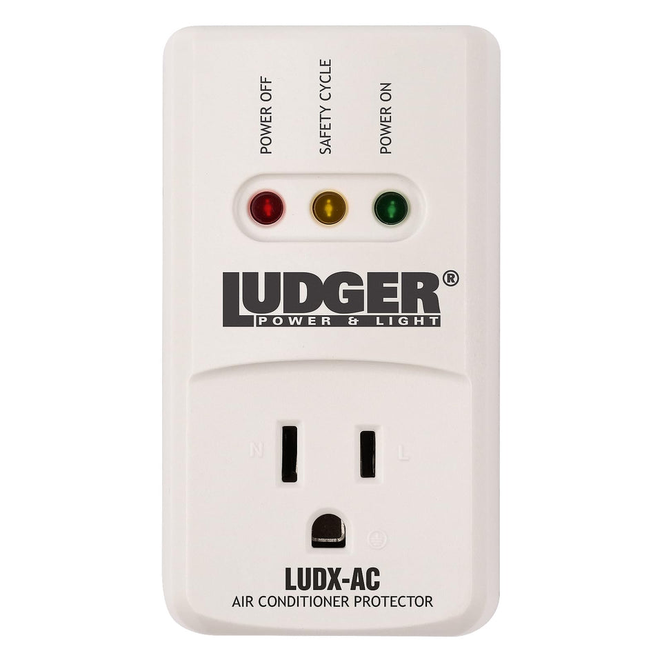 LUDGER Power Surge Protector front view with LED indicators for quick safety checks.