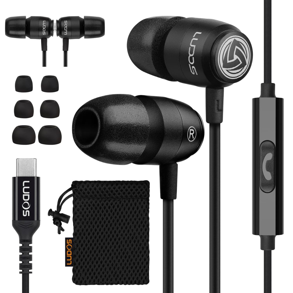 LUDOS Clamor 2 Pro USB-C earphones deliver a secure wired connection for reliable listening.