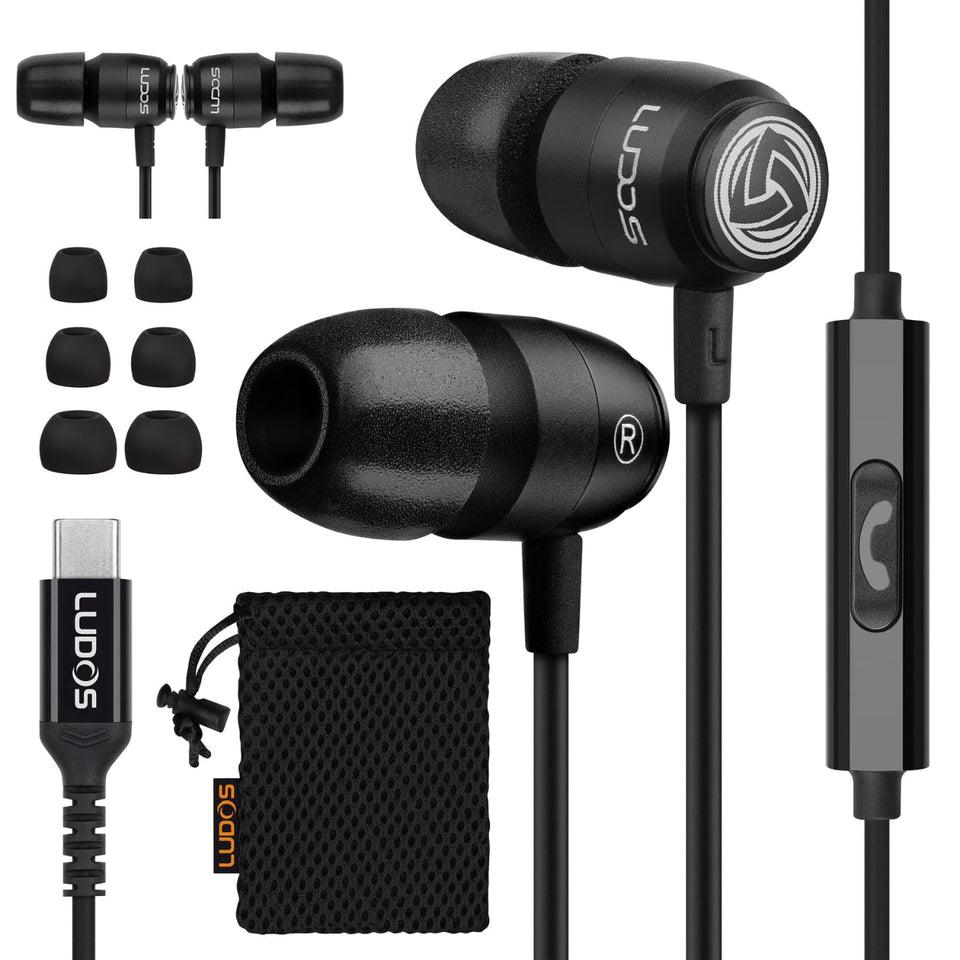 LUDOS Clamor 2 Pro USB-C earphones deliver a secure wired connection for reliable listening.
