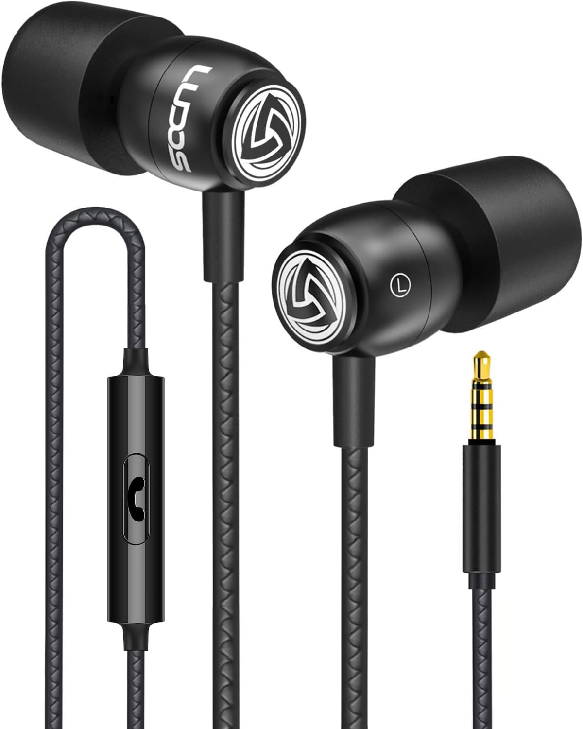 LUDOS Clamor earbuds with metallic finish provide a stylish look and secure wear.