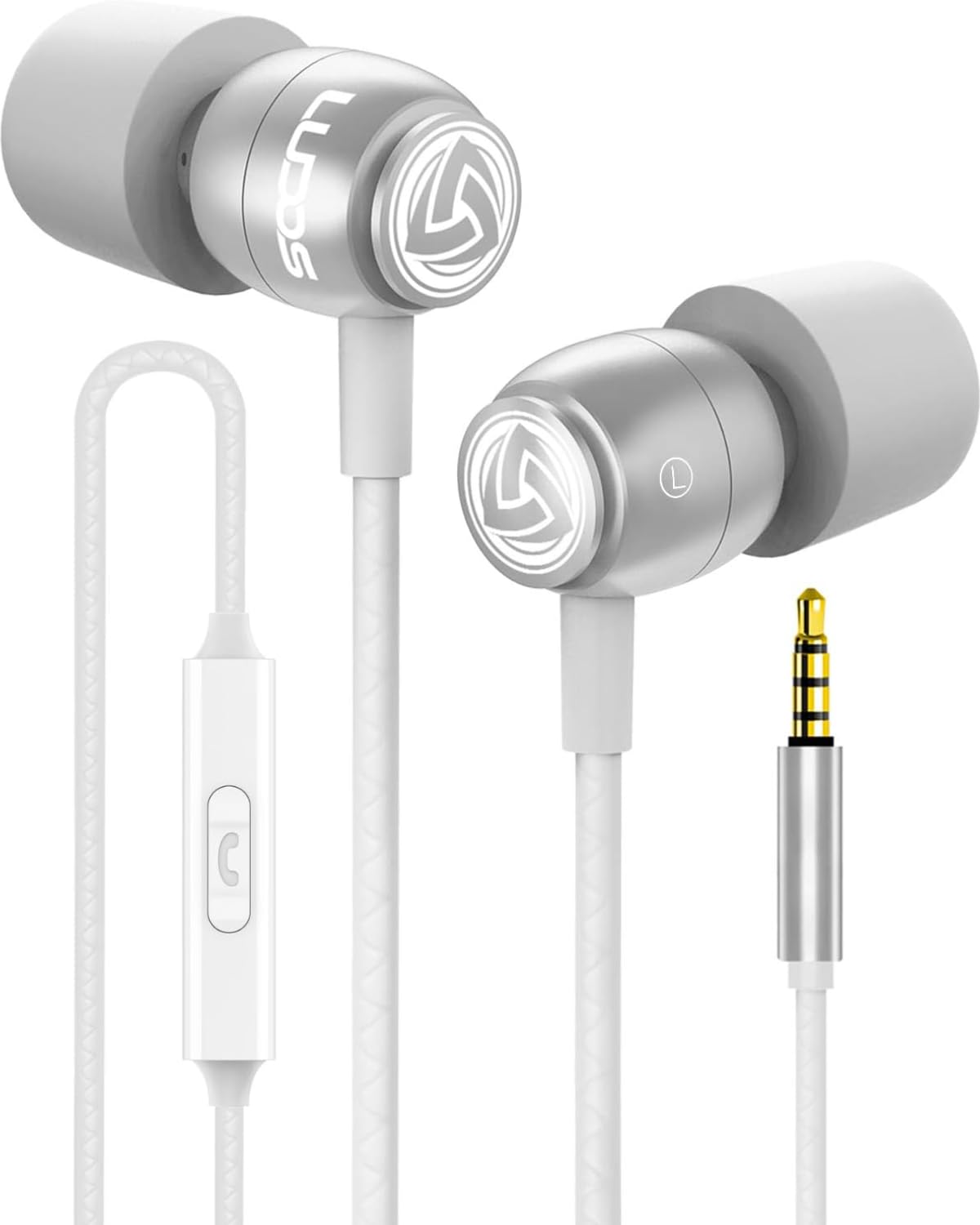 LUDOS Clamor earbuds with noise isolation for focused listening in white