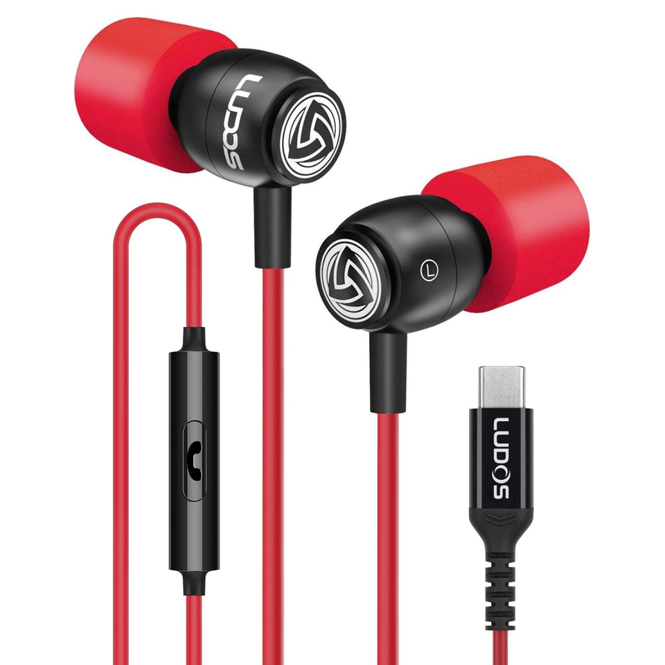 LUDOS Clamor front packaging showing earbuds and benefits