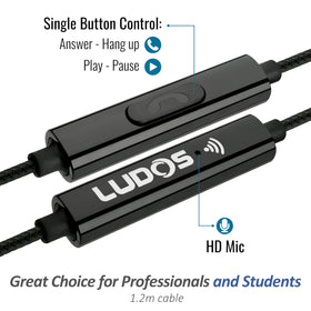 LUDOS Clamor noise-isolation earbuds reduce background noise for focused listening.
