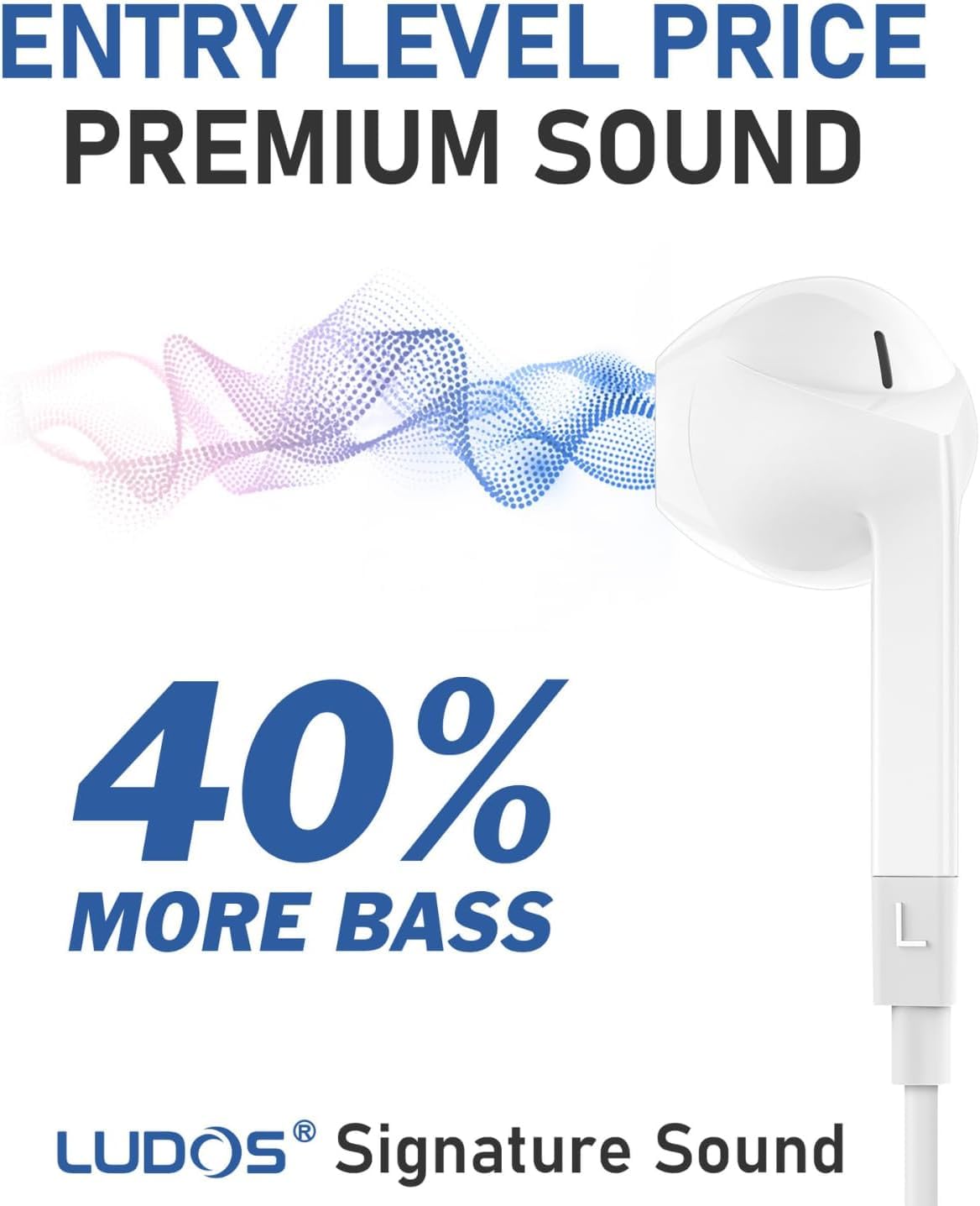 LUDOS FEROX earbuds with microphone for hands-free calls
