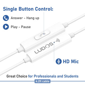 LUDOS FEROX inline microphone detail for clear voice calls